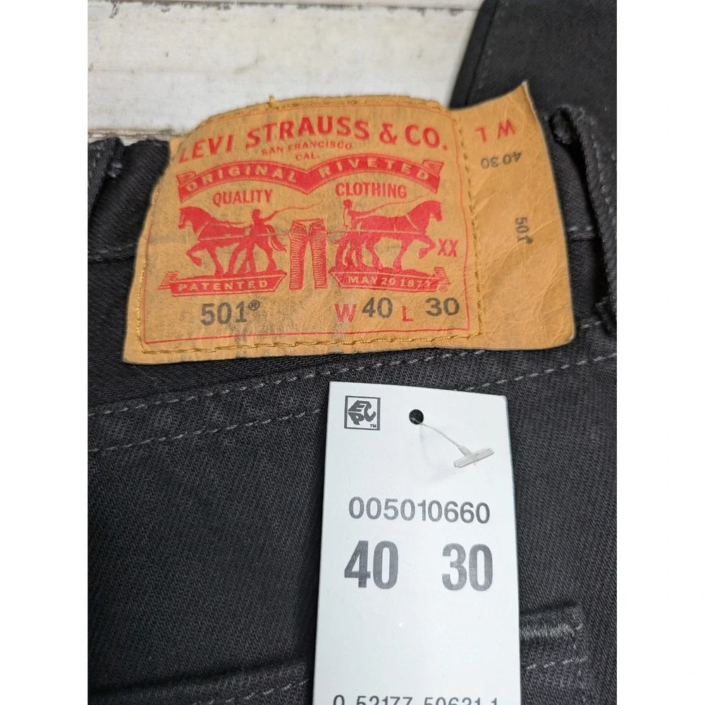 NWT Levi's Men's 501 Original Fit Jean Black 100% Cotton Button Fly